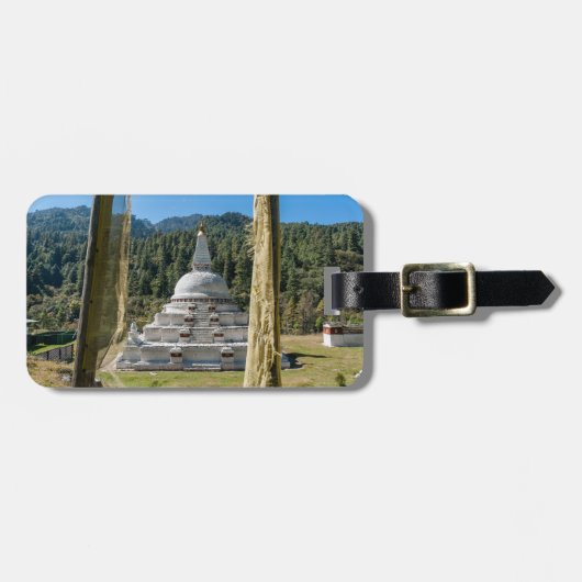 Chendebji Chorten in Bhutan, Himalaya, Azië Bagagelabel (Voorkant horizontaal)