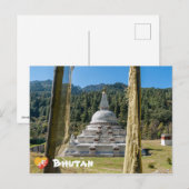 Chendebji Chorten in Bhutan, Himalaya, Azië Briefkaart (Voorkant / Achterkant)