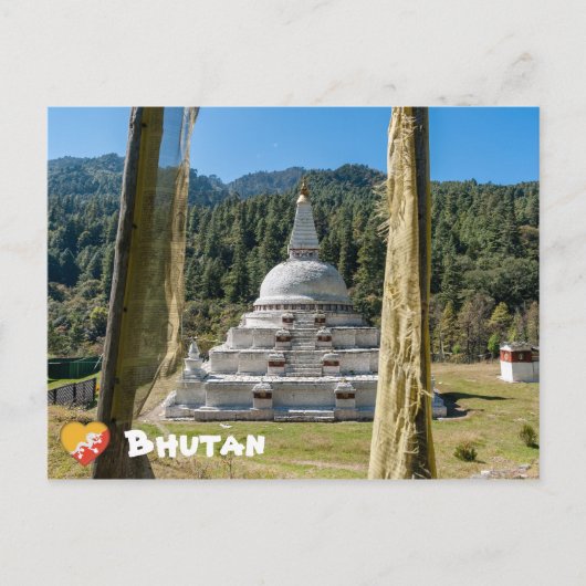 Chendebji Chorten in Bhutan, Himalaya, Azië Briefkaart (Voorkant)