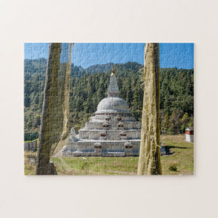 Chendebji Chorten in Bhutan, Himalaya, Azië Legpuzzel