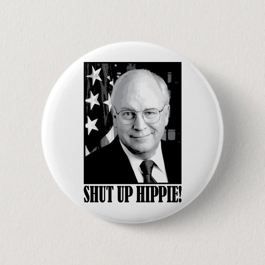 Cheney houdt hippie dicht ronde button 5,7 cm (Voorkant)