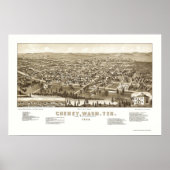 Cheney, WA Panoramic Map - 1884 Poster (Voorkant)