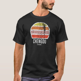 Chengdu China Abstracte Vintage Sunset Souvenir T-shirt