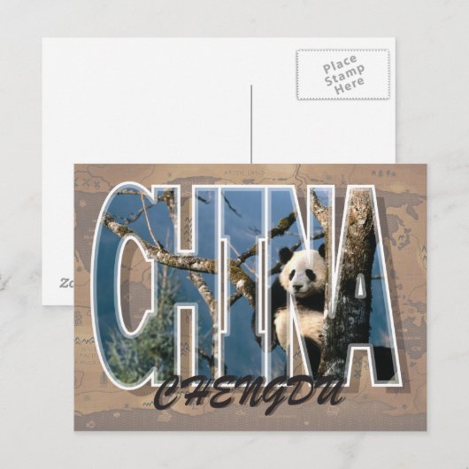 Chengdu, China Briefkaart (Voorkant / Achterkant)