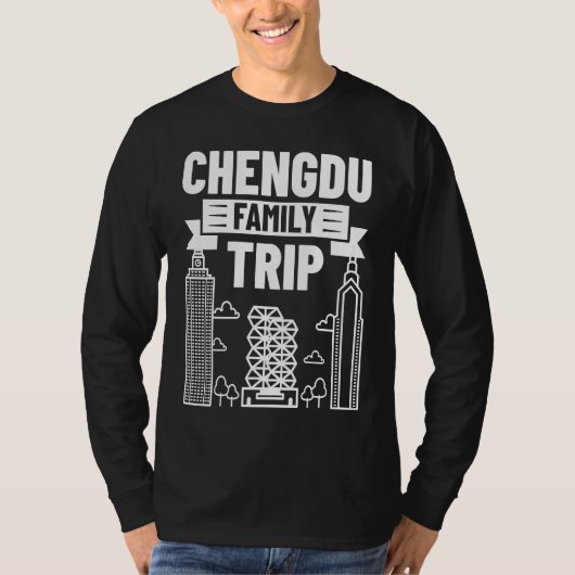 Chengdu China city skyline map travel T-shirt (Voorkant)