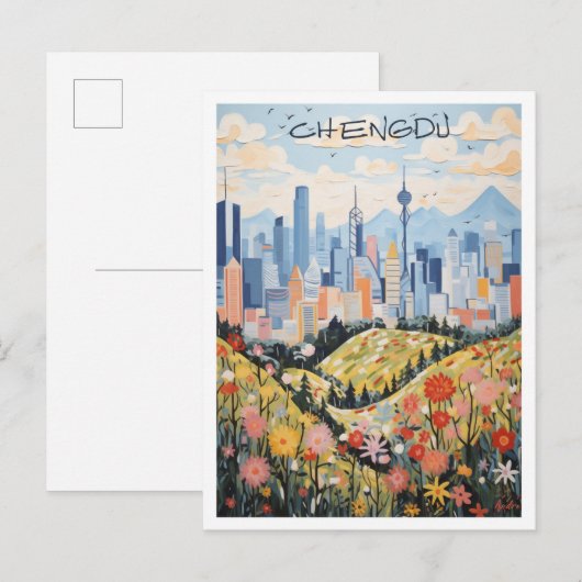 Chengdu China Reis Esthetiek Briefkaart (Voorkant / Achterkant)