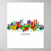 Chengdu China Skyline Poster (Voorkant)