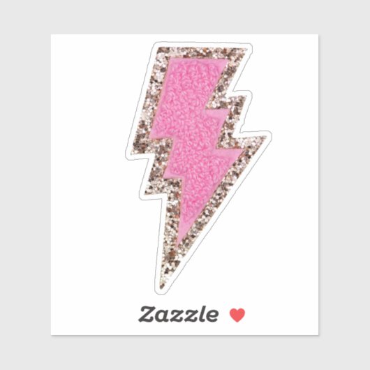 Chenille bliksemschicht sticker (Vel)