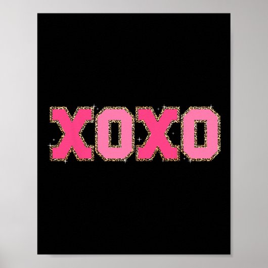 Chenille Patch Glitter Xoxo Valentijnsdag Hart Poster (Voorkant)
