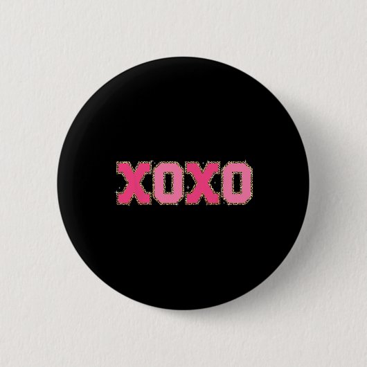 Chenille Patch Glitterend Xoxo Valentijnsdag Hart Ronde Button 5,7 Cm (Voorkant)