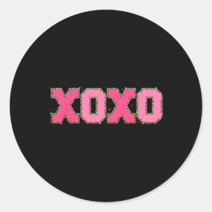 Chenille Patch Sparkling Xoxo Valentijnsdag Hart Ronde Sticker