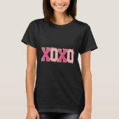 Chenille Patch Sparkling Xoxo Valentijnsdag Hart T-shirt (Voorkant)
