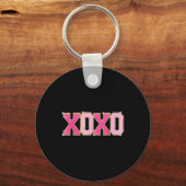 Chenille Patch Sparkling Xoxo Valentijnsdag Sleutelhanger (Voorkant)