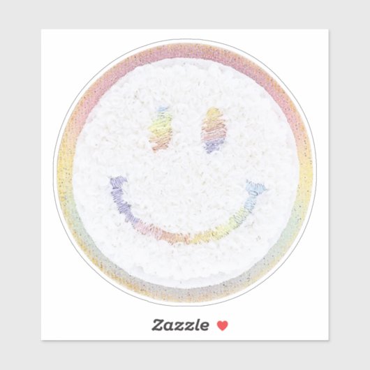 Chenille Smile gezicht Sticker (Vel)