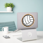 Chenille Volleyball Sticker (Laptop op bureau)