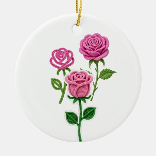 Chenillebloem Keramisch Ornament (Voorkant)