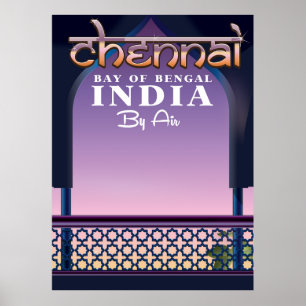 Chennai, Bengalbaai in Oost-India Poster