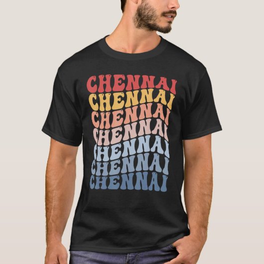 Chennai City Groovy Retro T-shirt (Voorkant)