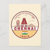 Chennai India City Skyline Embleem Briefkaart (Voorkant)