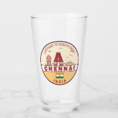 Chennai India City Skyline Embleem Glas (Voorkant)