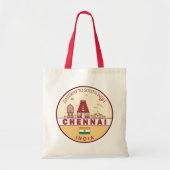 Chennai India City Skyline Embleem Tote Bag (Voorkant)