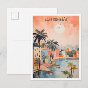 Chennai India Kunst Reizen Briefkaart