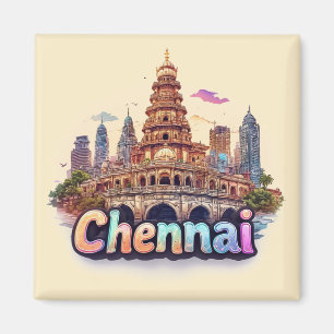 Chennai India Reisontwerp 🇮🇳 Magneet