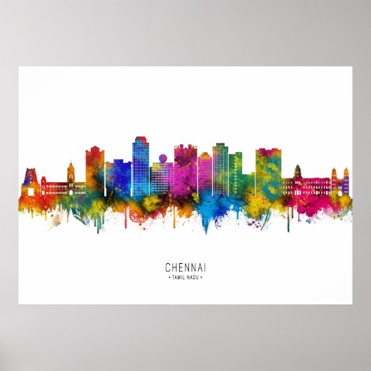 Chennai India Silhouet Poster (Voorkant)