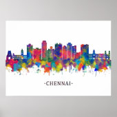 Chennai India Skyline Poster (Voorkant)