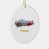Chennai skyline in waterverf keramisch ornament (Rechts)