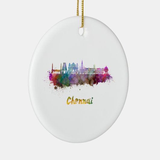 Chennai skyline in waterverf keramisch ornament (Rechts)