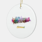 Chennai skyline in waterverf keramisch ornament (Links)