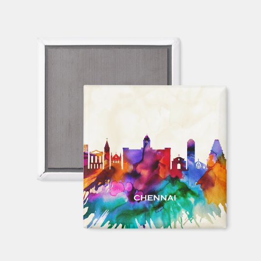 Chennai Skyline Magneet (Voorkant / Achterkant)