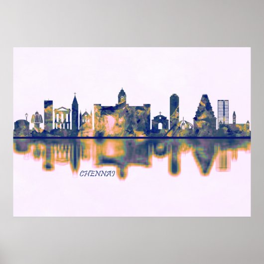 Chennai Skyline Poster (Voorkant)