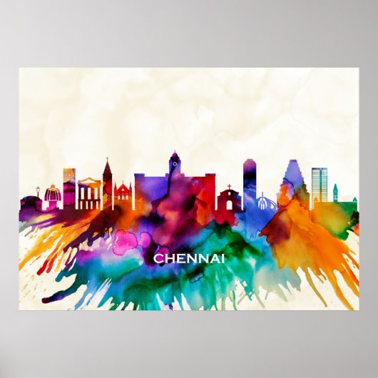 Chennai Skyline Poster (Voorkant)