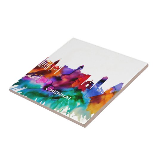 Chennai Skyline Tegeltje (Zijkant)