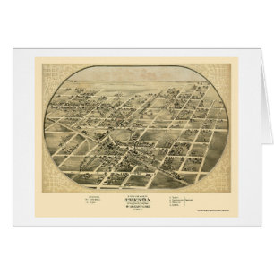Chenoa, IL Panoramische Kaart - 1869