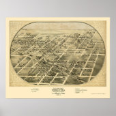 Chenoa, IL Panoramische Kaart - 1869 Poster (Voorkant)