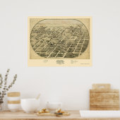 Chenoa, IL Panoramische Kaart - 1869 Poster (Keuken)