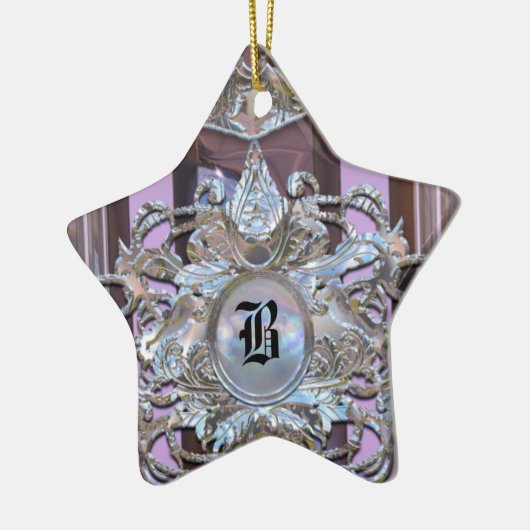 Chenonceau Baroque Elegant Monogram Keramisch Ornament (Links)