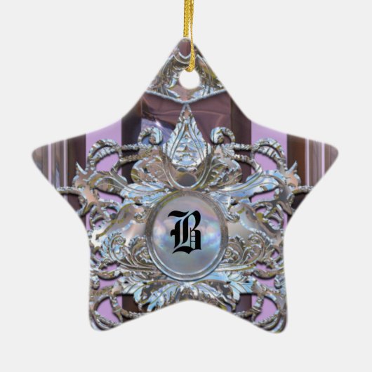 Chenonceau Baroque Elegant Monogram Keramisch Ornament (Achterkant)
