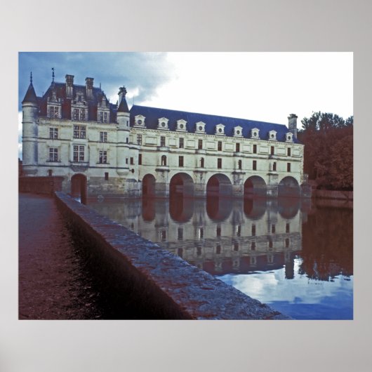 Chenonceau Castle en Moat Poster (Voorkant)