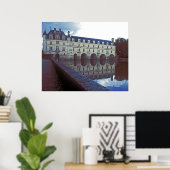 Chenonceau Castle en Moat Poster (Thuiskantoor)