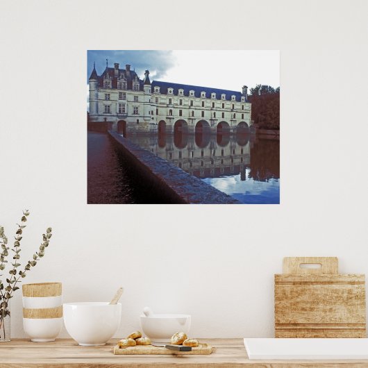 Chenonceau Castle en Moat Poster (Keuken)