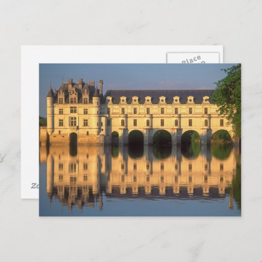 Chenonceau Chateau, River Cher, Loir-et-Cher, Briefkaart (Voorkant / Achterkant)