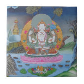 Chenrezig Tile Tegeltje (Voorkant)