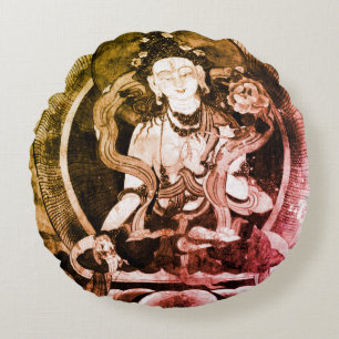 Chenrezing Buddha, Vintage Heruka, Tibet Rond Kussen