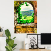 Chepstow Castle Window II, Monmouthshire, Wales Poster (Thuiskantoor)