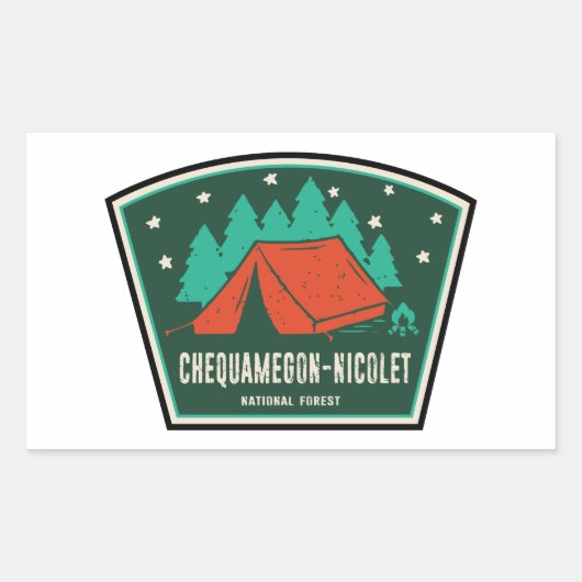Chequamegon-Nicolet National Forest Camping Rechthoekige Sticker (Voorkant)