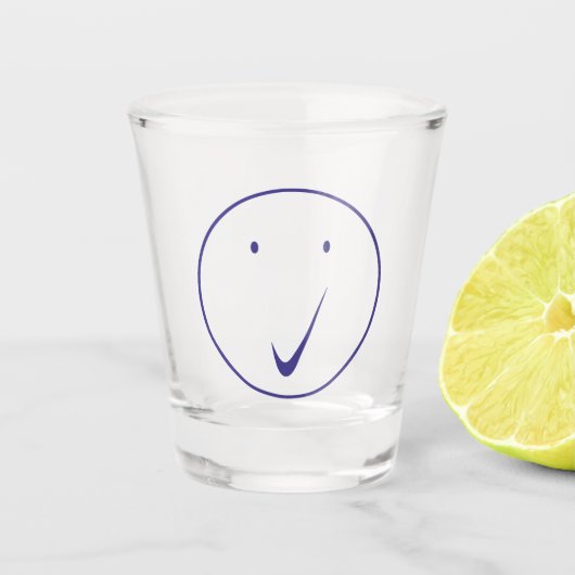 Cheque zijde - Tick, Transp/Blue. Shot Glas (Voorkant)